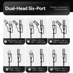 Image of 240W Multi - Functional Fast Charging Cable | Compatible with Phones, Tablets, Laptops | Supports Emergency Lighting and SOS Mode - OUTOGOO