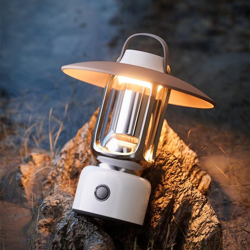 Waterproof Retro Camping Lantern - USB Rechargeable, Portable Tent Light & Flashlight - OUTOGOO