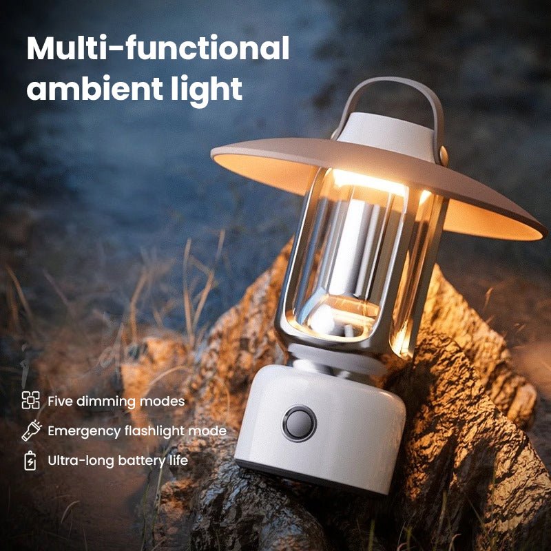 Waterproof Retro Camping Lantern - USB Rechargeable, Portable Tent Light & Flashlight - OUTOGOO